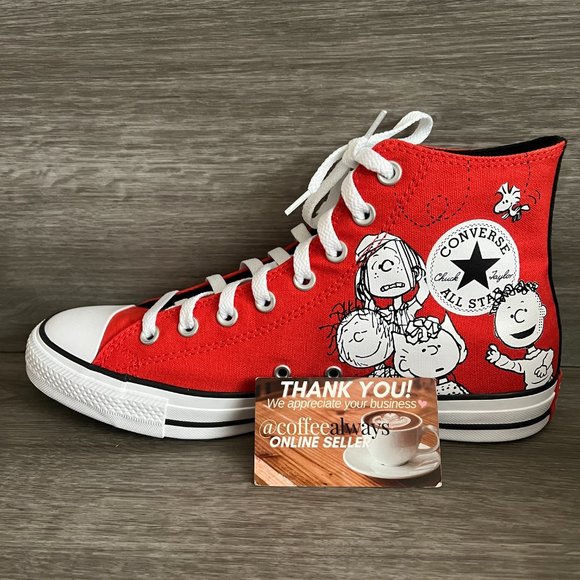 Converse Shoes Converse Peanuts Snoopy Ctas Hi Signal Red Black
